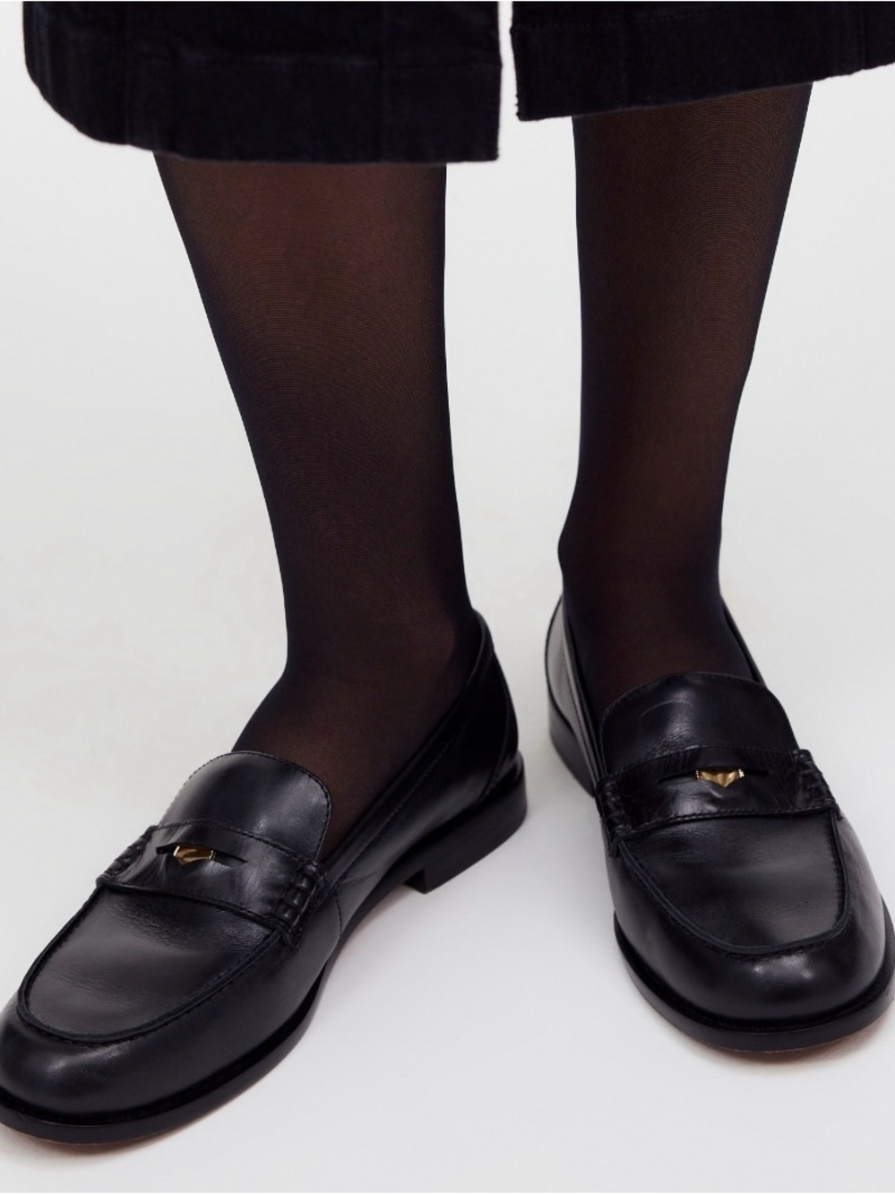 Madewell Black Leather Grayson penny loafer